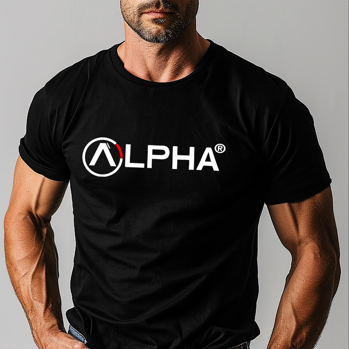 koszulka alpha męska t-shirt czarny oryginalna polish alpha