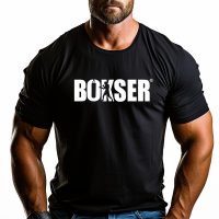 koszulka bokserska bokser męska czarna bawełna oryginalna