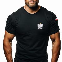 koszulka z orzełkiem, koszulka wojskowa, koszulka czarna polish alpha