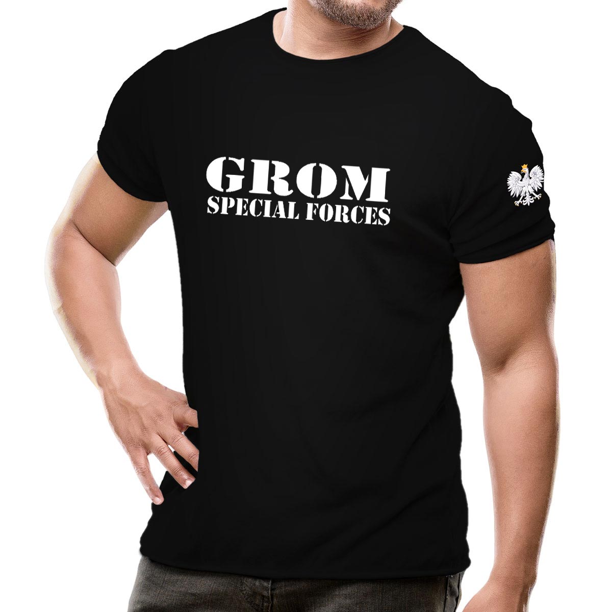 Męska Koszulka GROM - Polish Special forces