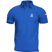męska koszulka polo walcząca polówka niebieska